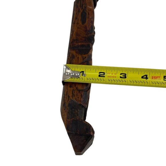 Hand-Carved Tribal Wooden Figurine Sculpture 12" Tall Unique Ethnic Art Decor - Picture 5 of 12